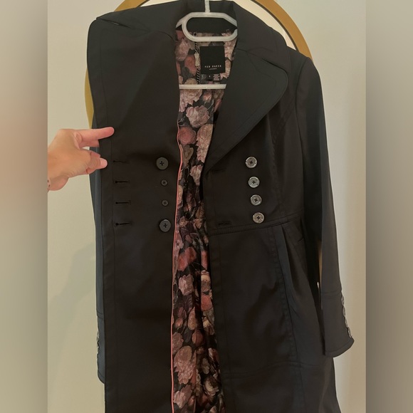 Ted Baker black trench coat size 1 - Picture 9 of 10